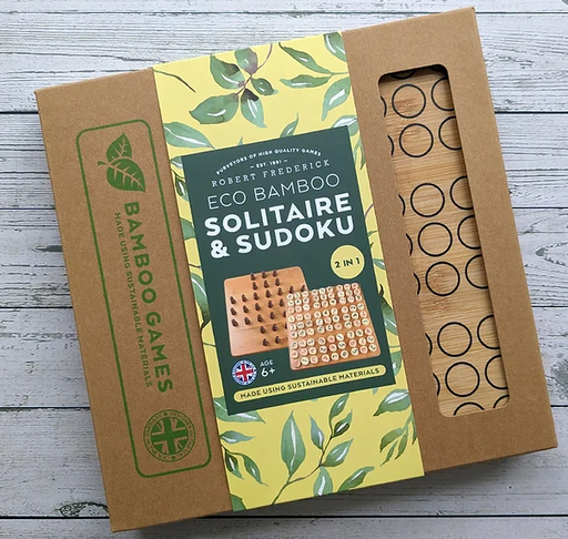 Solitaire & Sudoku 2 in 1 Bamboo Game Set