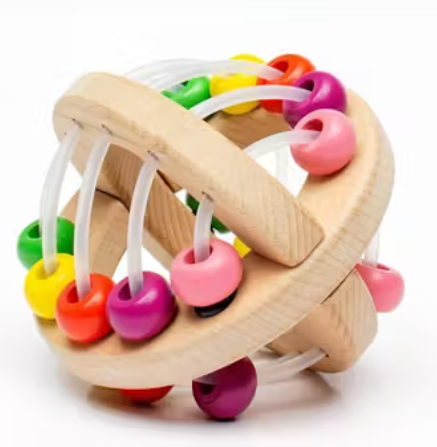 Discoveroo Wooden Play Ball Bead Rattle