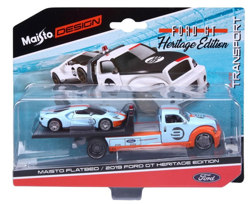 Maisto 1:64 Ford Heritage Series - Flatbed with 2019 Ford GT
