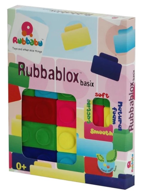 Rubbabu Rubbablox Basix Natural Rubber Block Set