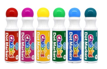 Chubbies Washable Dot Paint Markers (6)_Grandpas Toys Geraldine