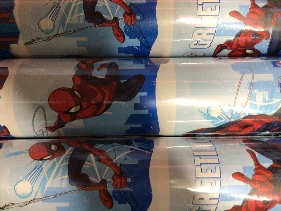 Spiderman Christmas Wrapping Paper (Blue)