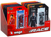 Bburago model car packaging with driver figures and car models.