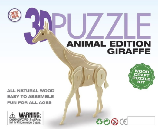 3D Wooden Animal Puzzle - Giraffe_Grandpas Toys Geraldine