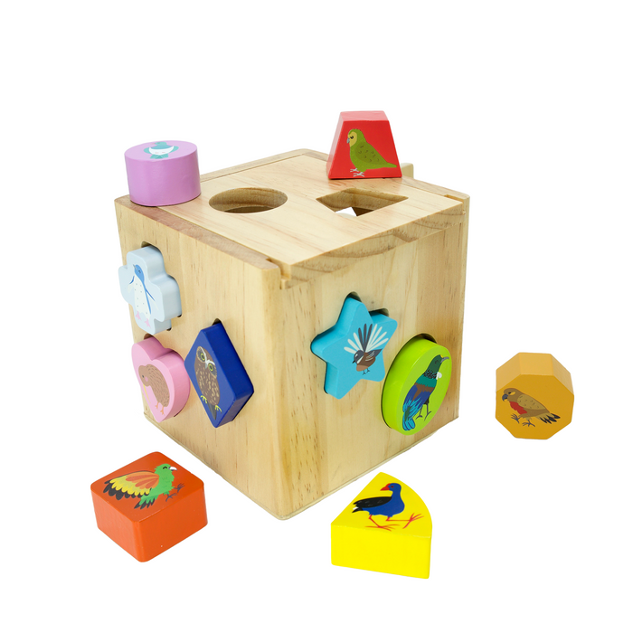 Moana Rd NZ Birds Wooden Shape Sorter