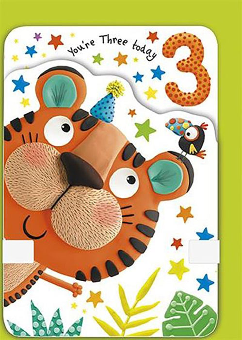 Birthday Card - Age 3 Party Tiger