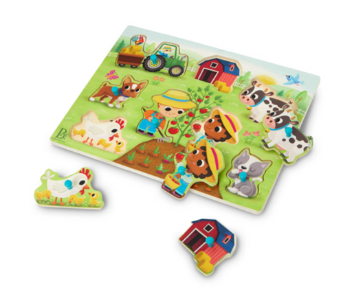 B.Toys Wooden Puzzle - Farmer and Farm Animal