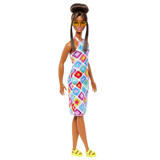Barbie Fashionistas Doll - Bun & Crochet Halter Dress (218)