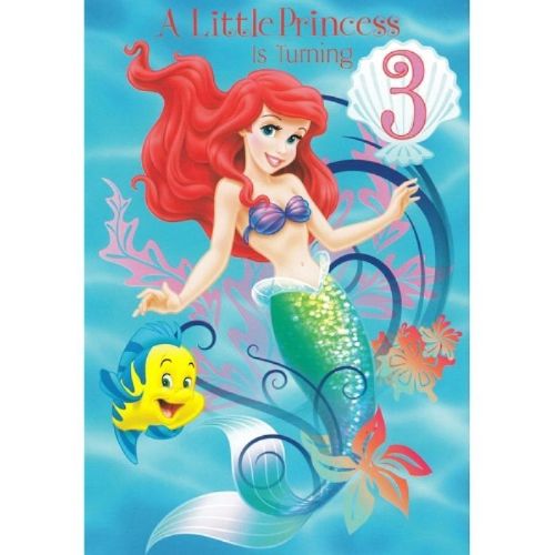 Birthday Card - Age 3 Ariel