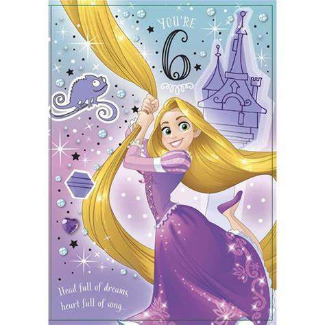 Birthday Card - Age 6 Disney Princess Rapunzel