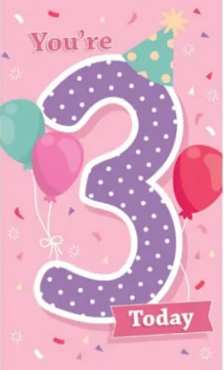 Birthday Card - Age 3