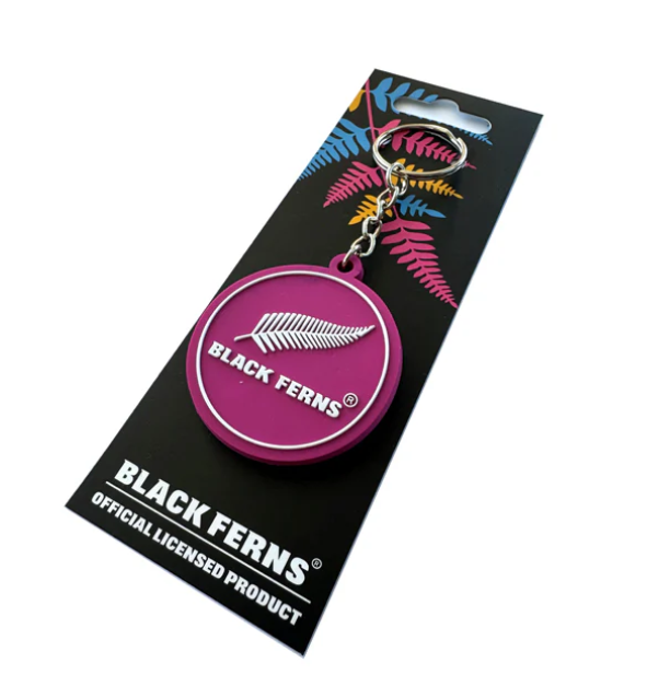 Black Ferns Key Ring - Round (Pink)