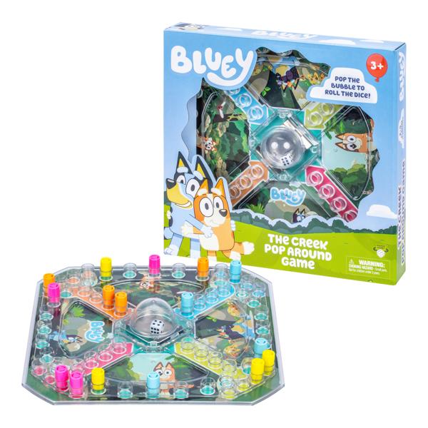 Board game with 'Bluey' branding and packaging on a white background