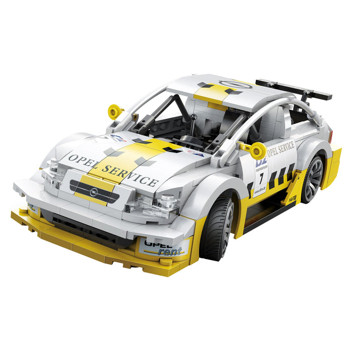 front view of car building brick set with dual remote control
