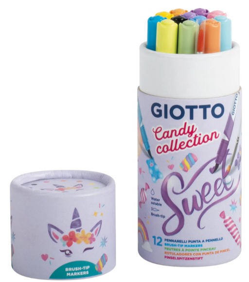 Giotto Candy Collection Brush Tip Markers (12)