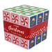 Christmas-themed puzzle cube with colorful design on a white background