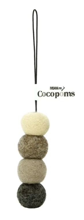 Moana Rd Coco Poms - Grey - Made from 100% New Zealand Wool