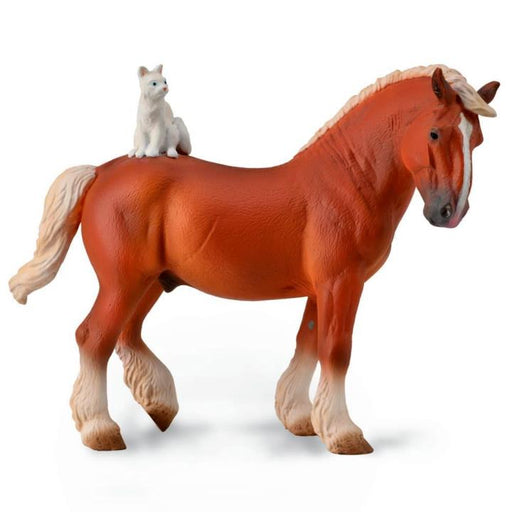 Draft Horse W Cat Figurine - Grandpas Toys Geraldine