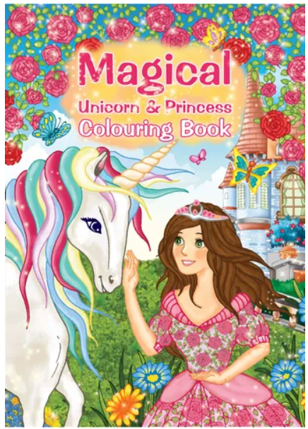 Colouring Book Magical Unicorn & Princess