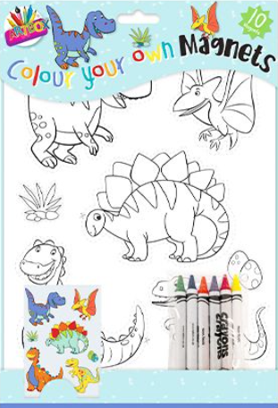 Colour your Own Magnets - Dinosaurs