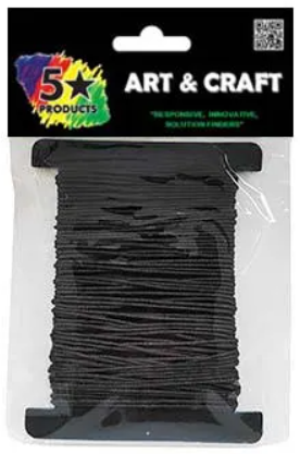 Craft Wax Cord - Black 8m
