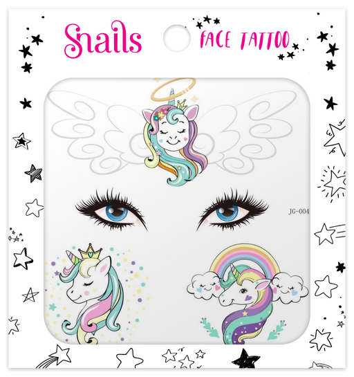 Snails Face Tattoo Unicorn Crown