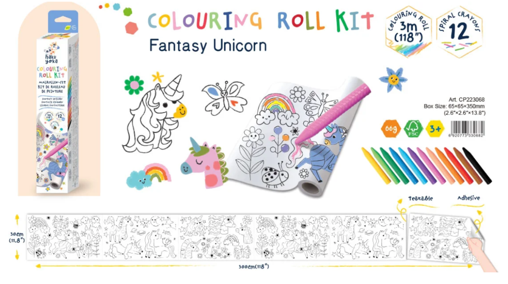 Haku Yoka Colouring Roll Kit - Fantasy Unicorn World