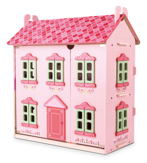 Wooden Dolls House by Hape includes 23 pieces of wooden furniture and accessories
