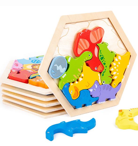 Wooden Hexagon Puzzle - Assortment