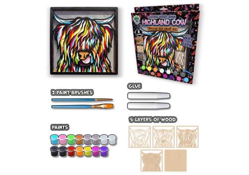 Wooden Art Craft Kit - Highland Cow