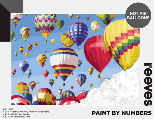 Reeves Paint by Numbers Hot Air BalloonsReeves Paint by Numbers Hot Air Balloons