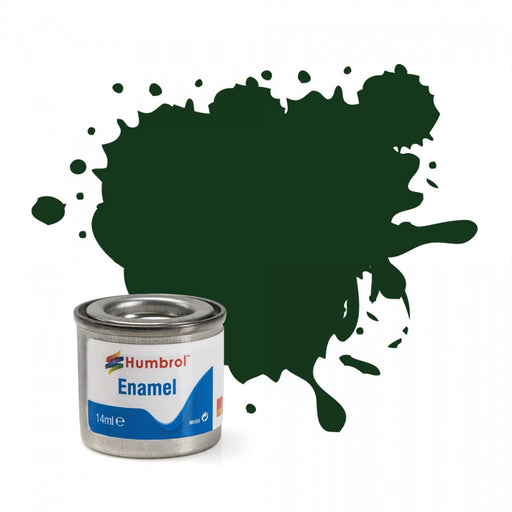 Humbrol Enamel Paint - No.163 Dark Green Satin (14ml)