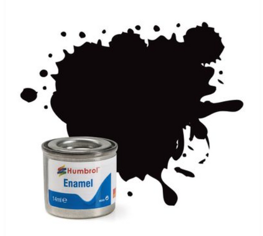 Humbrol Enamel Paint - No.201 Black - Metallic (14ml)