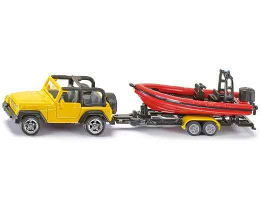 Siku 1658 Yellow Jeep W Boat - Grandpas Toys Geraldine 