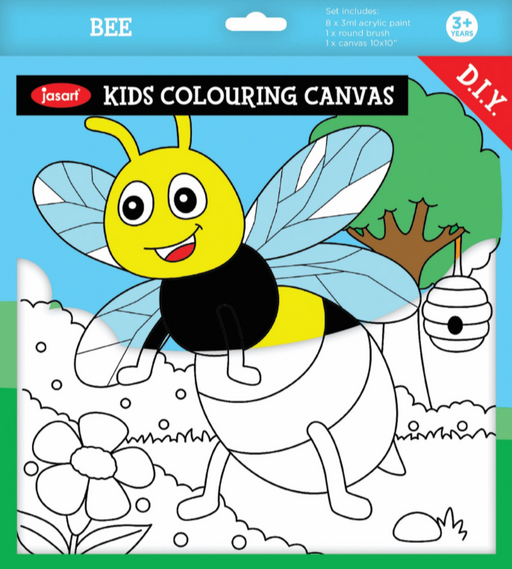 Jasart Colouring Canvas Panels - Bee