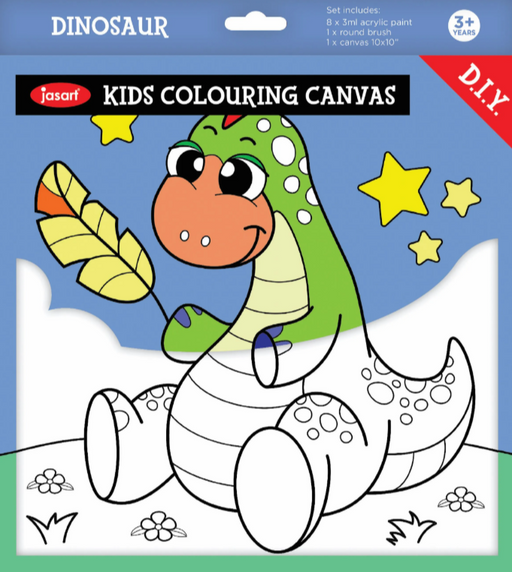 Jasart Colouring Canvas Panels - Dinosaur