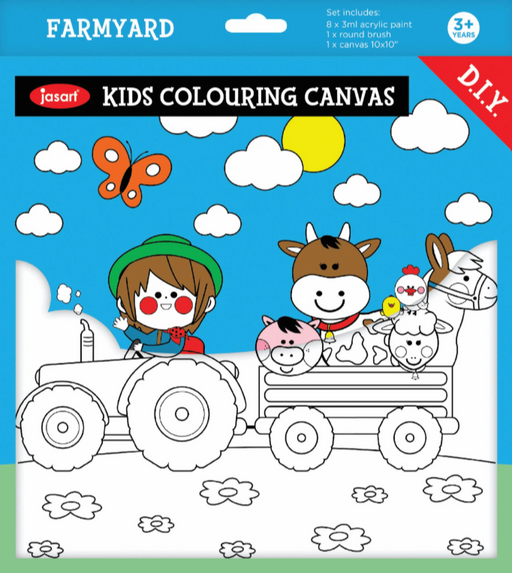 Jasart Colouring Canvas Panels - Farmyard