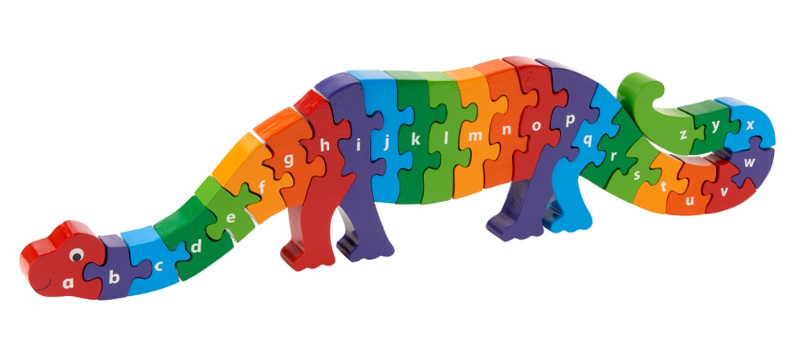 Wooden dinosaur alphabet puzzle sales