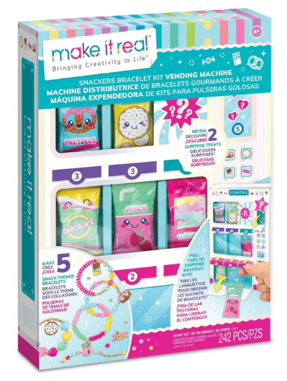 Make It Real snackers bracelet kit vending machine packaging