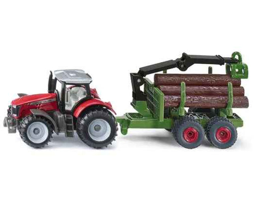 Siku 1134 MF Tractor W Logging Trailer - Grandpas Toys Geraldine 