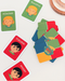 Colorful cards with illustrations of children's emotions on a white surface.
