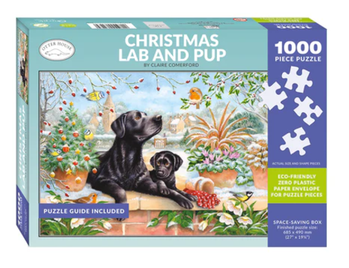 Christmas Lab & Pup Puzzle (1000 pc)