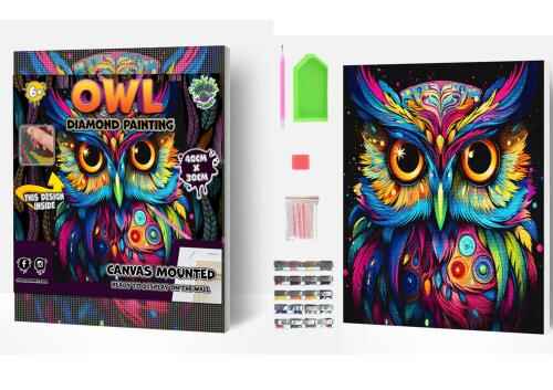 Colorful Owl Diamond Art - Grandpas Toys Geraldine 