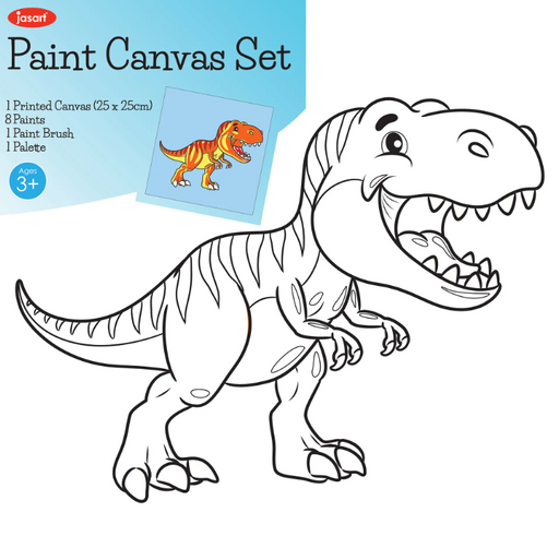 Jasart Colouring Canvas Panels - Dinosaur