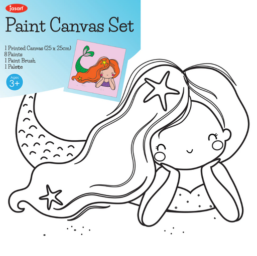 Jasart Colouring Canvas Panels - Mermaid