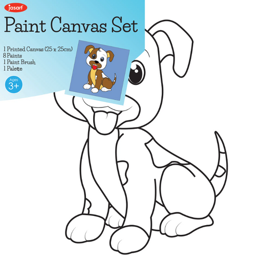Jasart Colouring Canvas Panels - Puppy