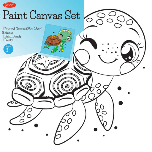 Jasart Colouring Canvas Panels - Turtle