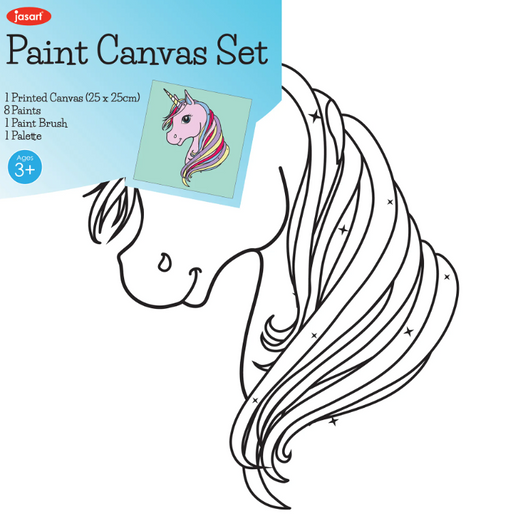 Jasart Colouring Canvas Panels - Unicorn
