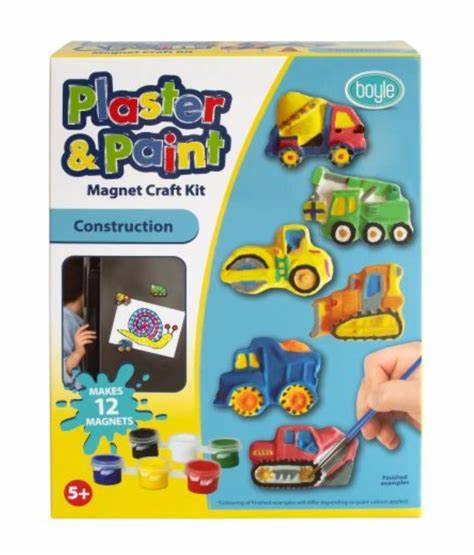 Plaster & Paint Magnet Craft Kit - Construction Vehicles