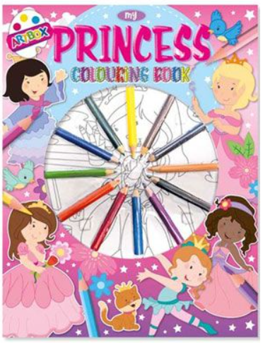 My Princess Colouring Book with Coloured Pencils